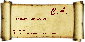 Czimer Arnold névjegykártya